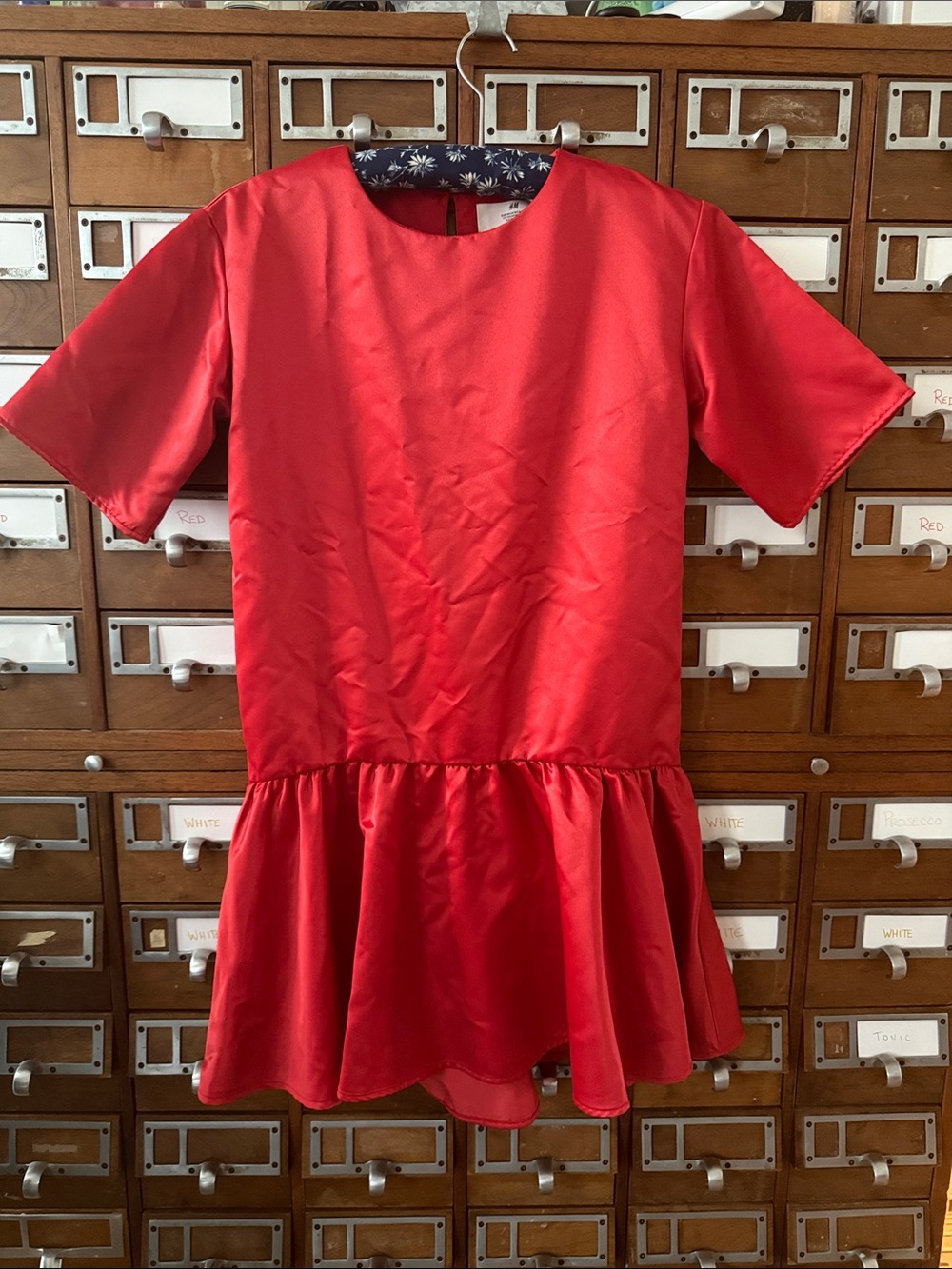 H&M Kids Red Fancy T-shirt Dress Size 9-10